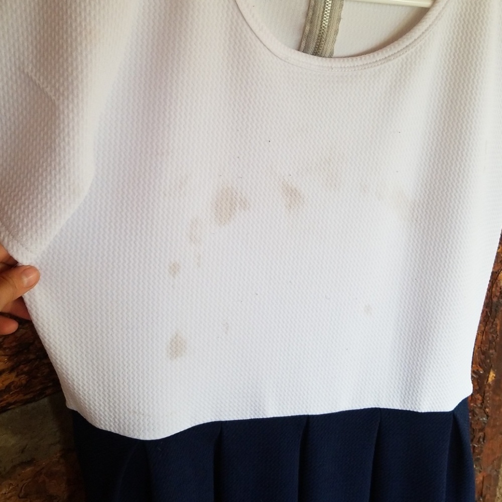 Navy & White Color Block Amelia STAINED Discount